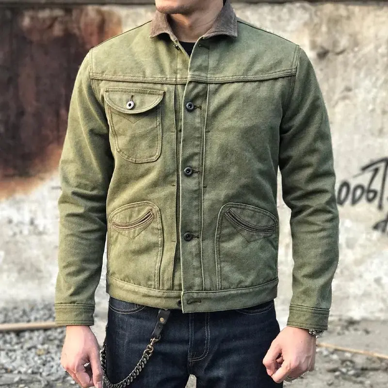 Buttoned Washed Field Jacket