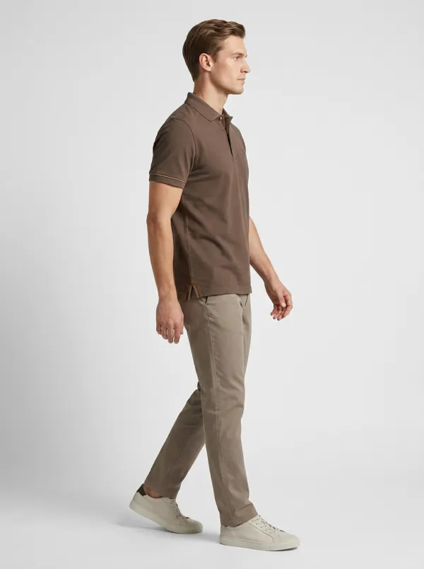 Modern Shield-Detail Men's Polo Shirt