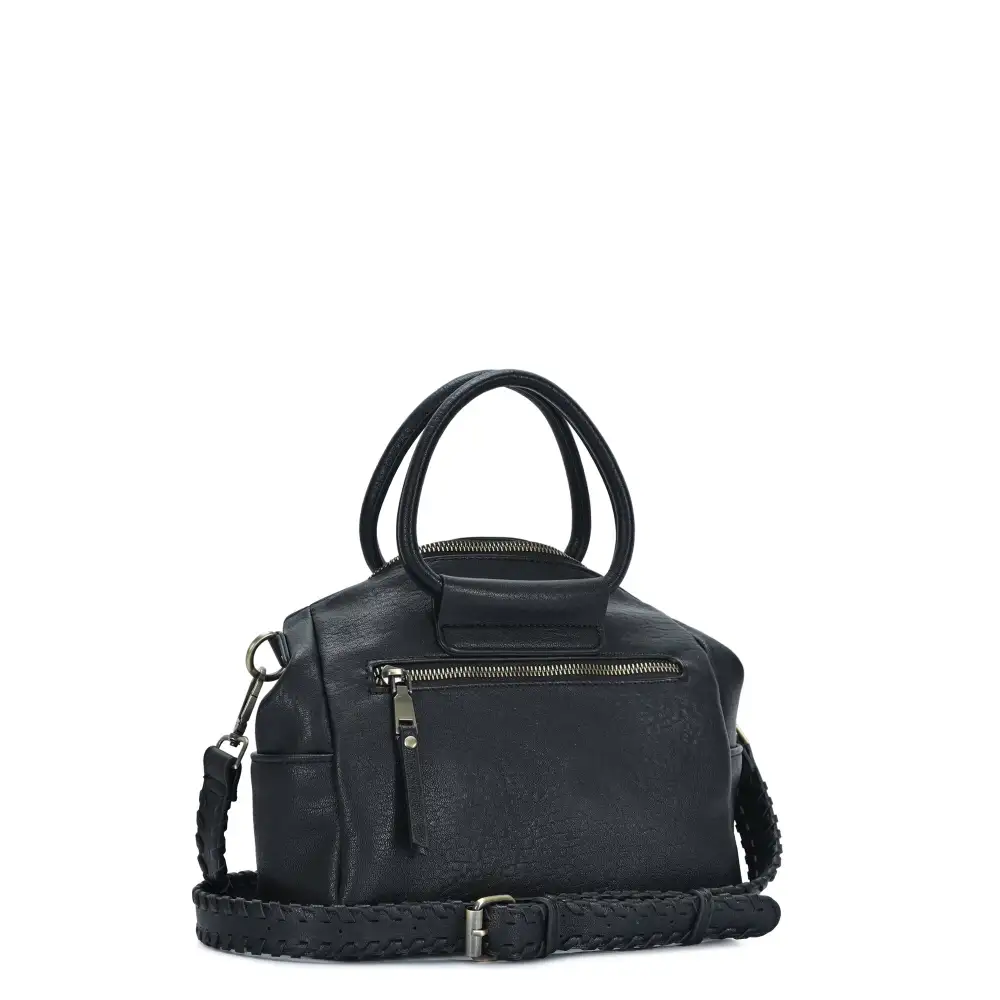Women's Triple Compartment Top Handle Leather Crossbody Bag