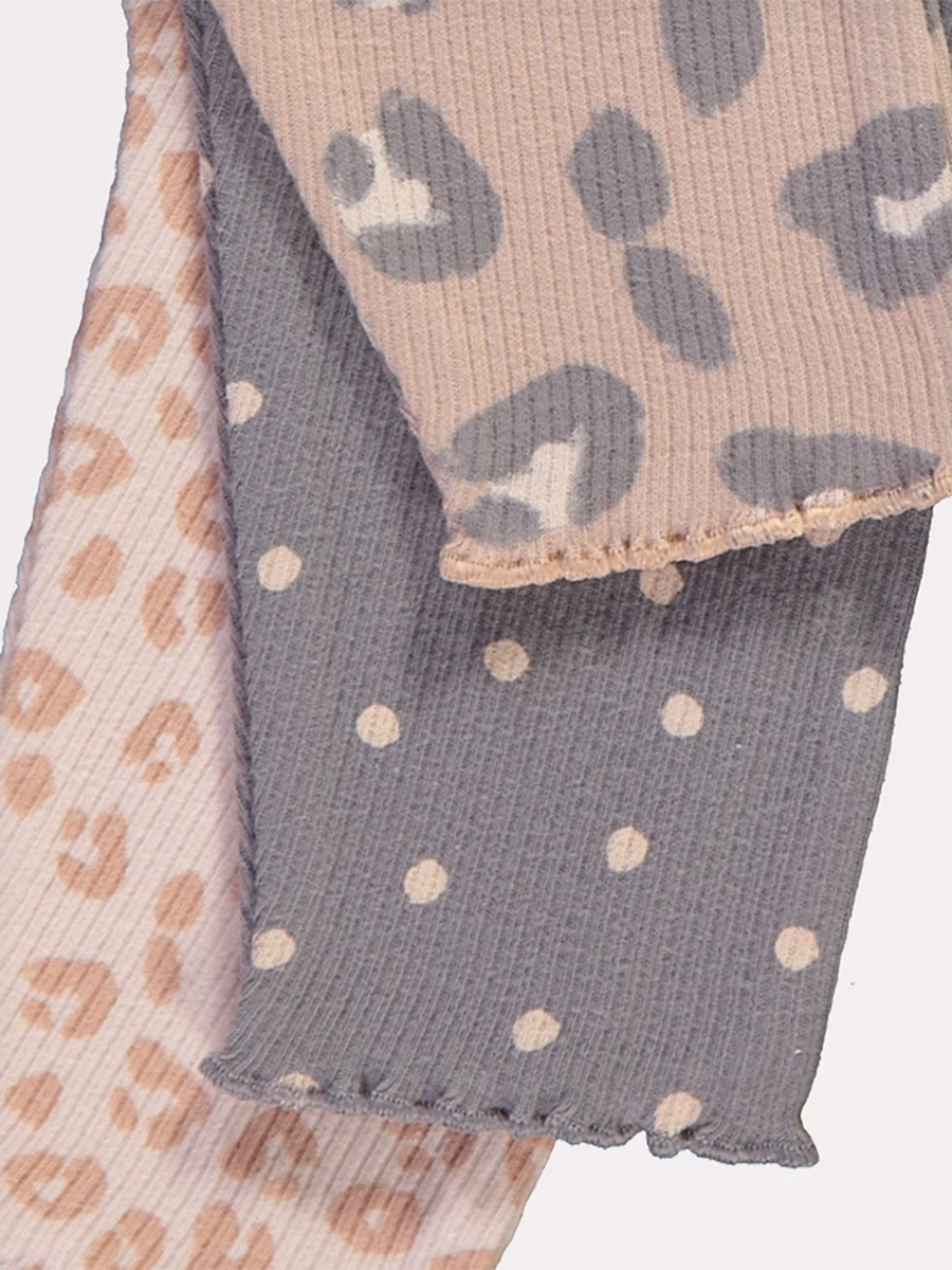 Neutral Animal Print Spotted Leggings 3 Pack detail 1