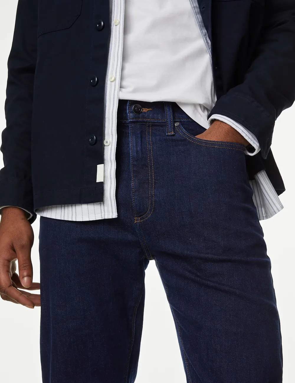 Men's Black Loose Fit Stretch Casual Jeans