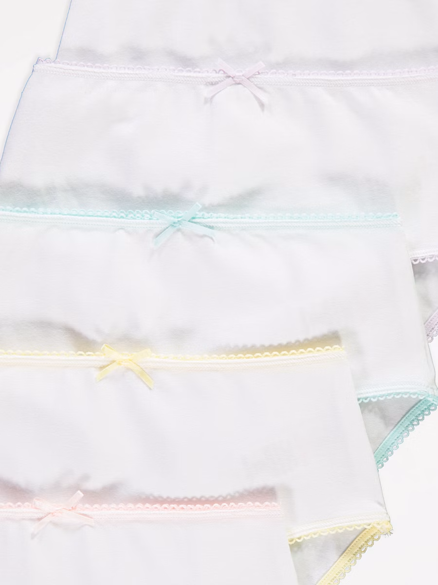 White Coloured Trim Briefs 10 Pack detail 1