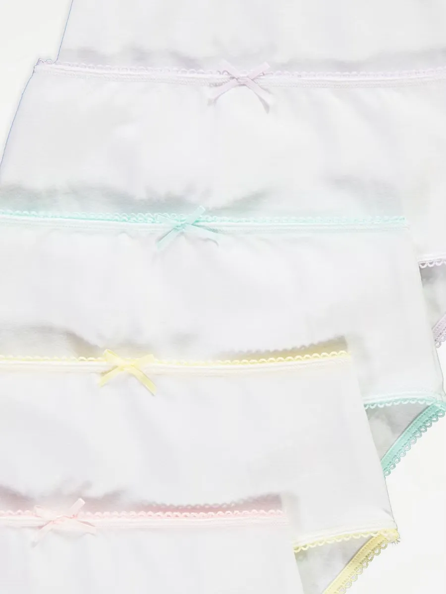 White Coloured Trim Briefs 10 Pack