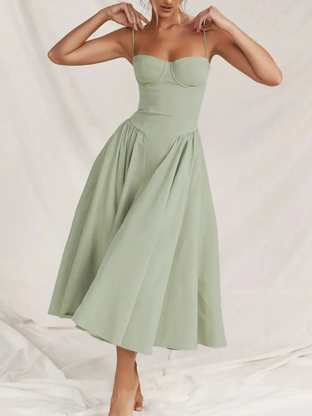 Ruched Sweetheart Neck Cami Dress