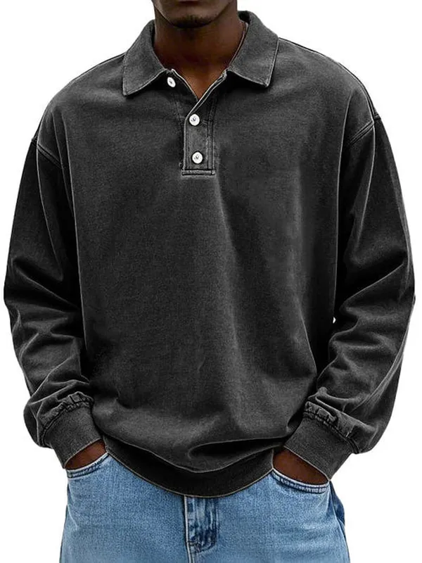 Vintage Long Sleeve Polo Shirt