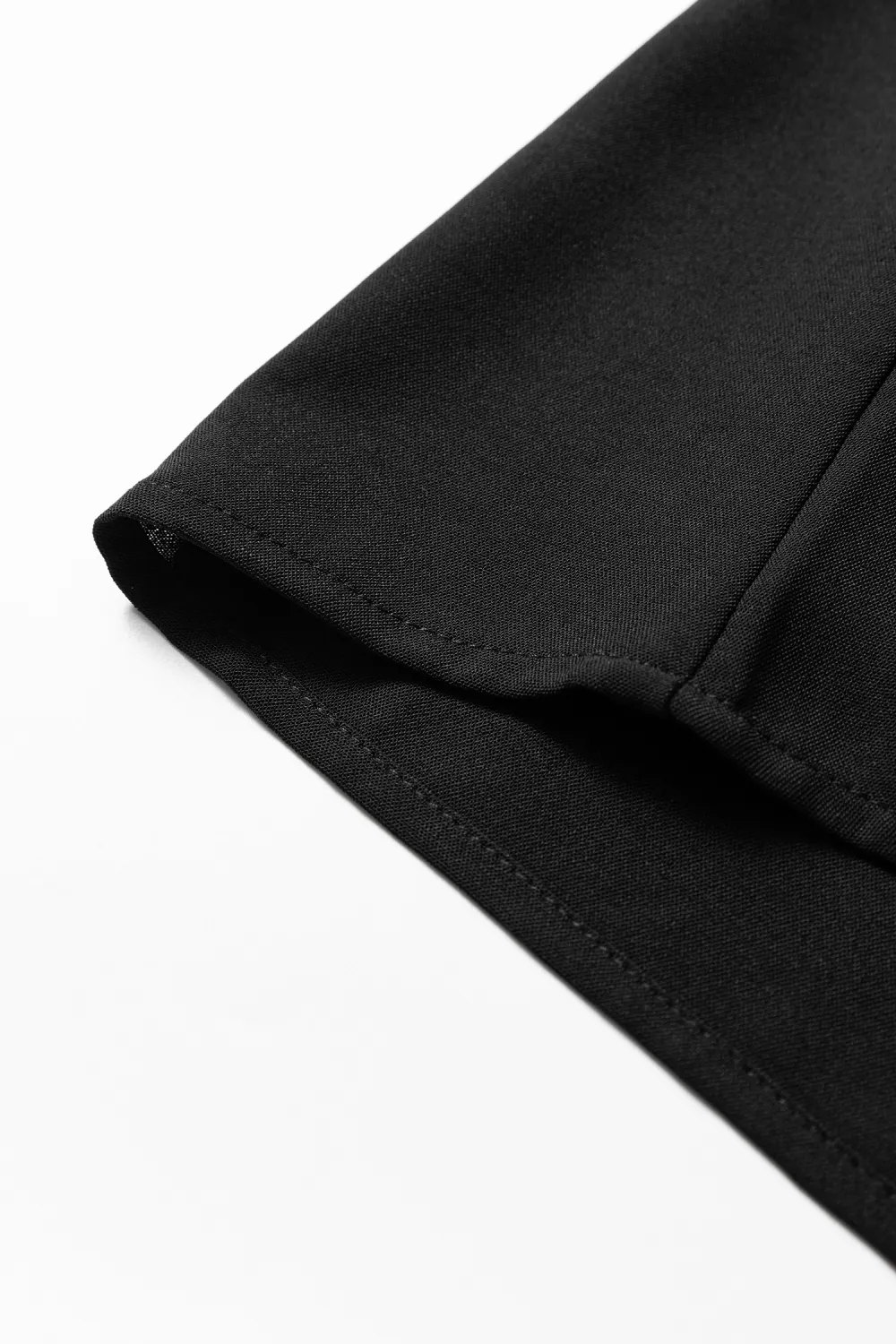 Black V Neck Short Puff Shirt