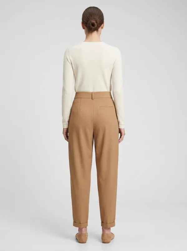 Women's Cuffed Pleated Tapered Trousers