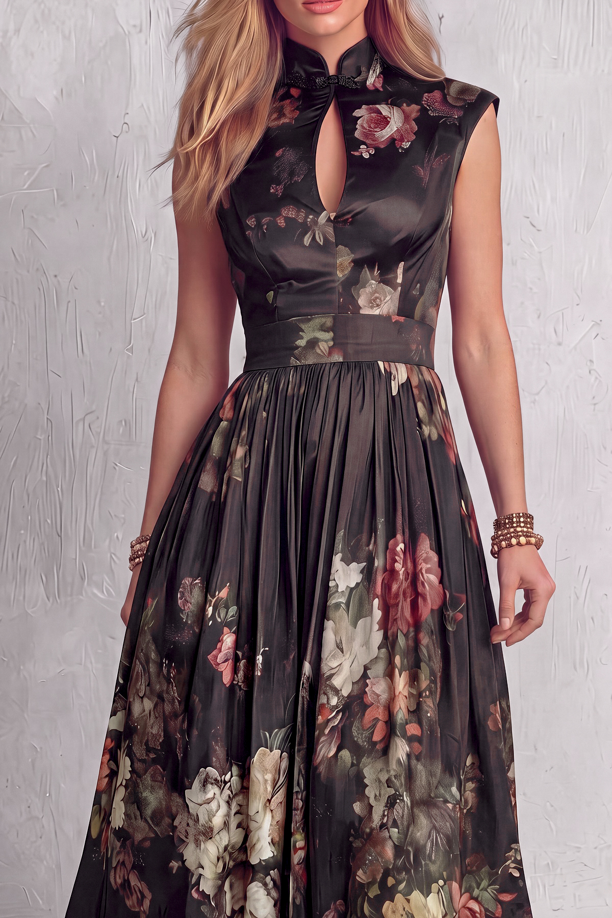 Sleeveless Floral Midi Dress