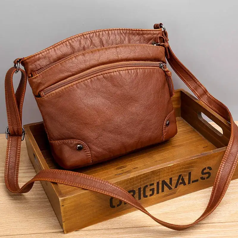 Versatile Everyday: High-Quality Soft PU Leather Messenger Bag