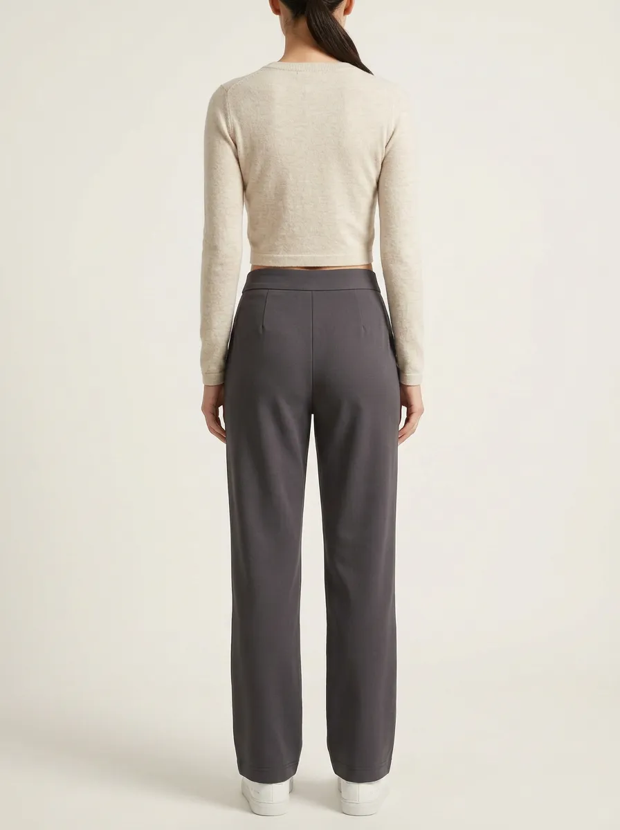 Women's Pleated Tailored High-Rise Straight-Leg Trousers