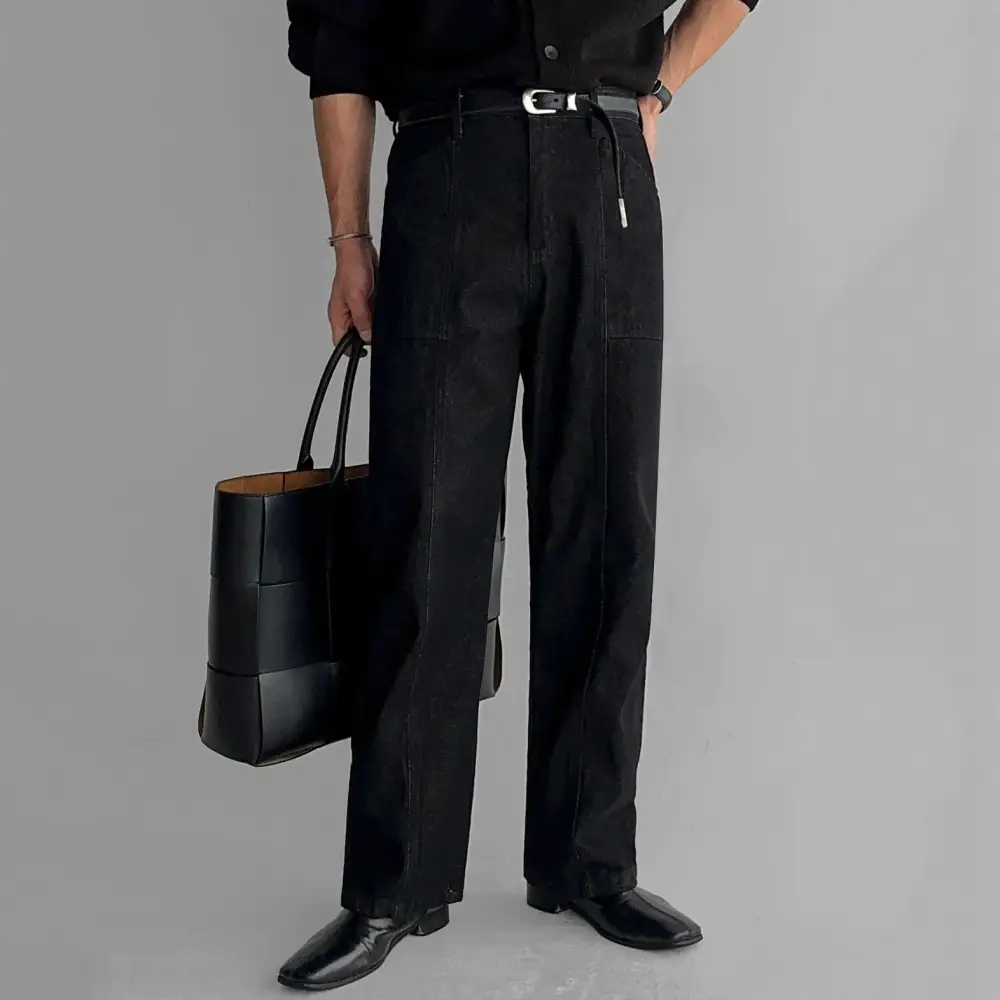 Seam Detail Straight Leg Jeans