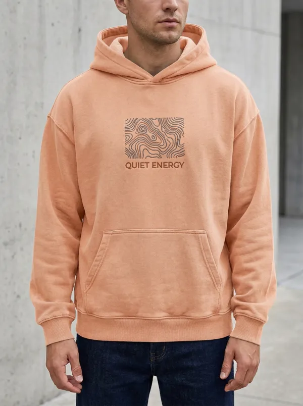 Men's Quiet Energy Topographic Map Print Hoodie