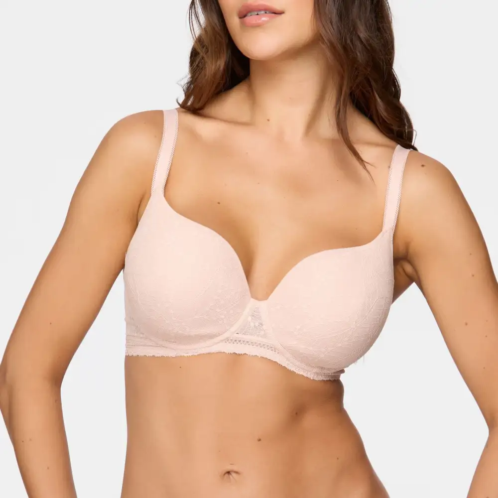 Women's Full Coverage Underwire Spacer Molded Seamless Lace Mesh Bra