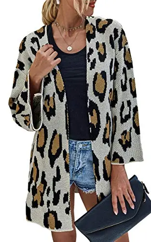 Womens Cardigan Color Block Striped Draped Kimono Cardigans Long Sleeve Open Front Casual Knit Sweaters Coat Outwear