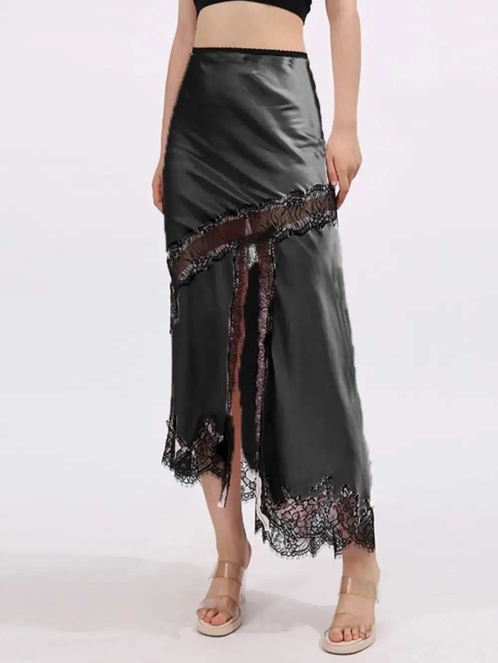 Softened Lace Trim Skirt