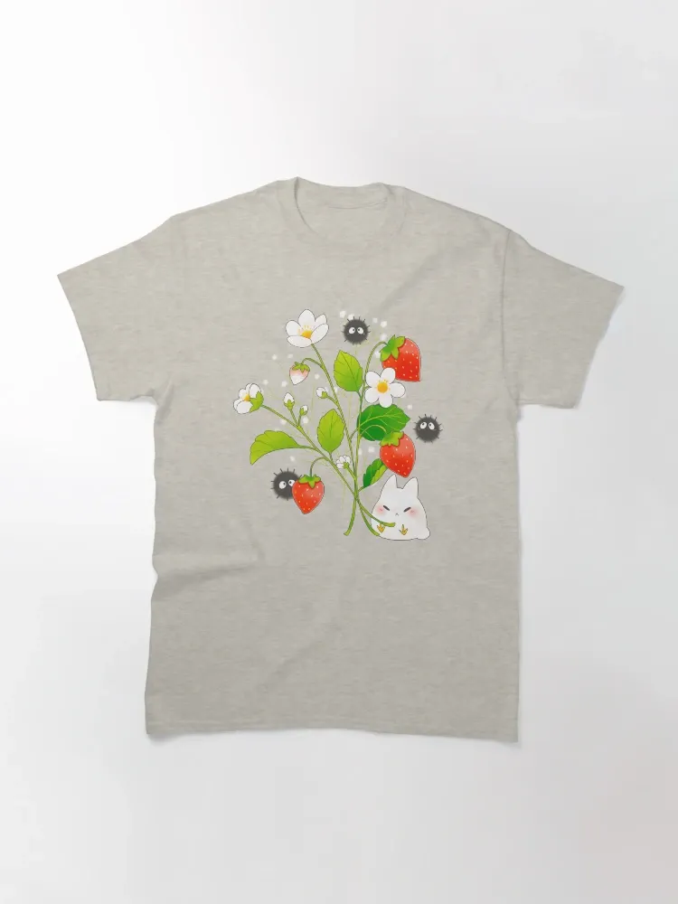 Women's Stylish Cute Strawberry Print Crew Neck Short-Sleeve T-Shirt
