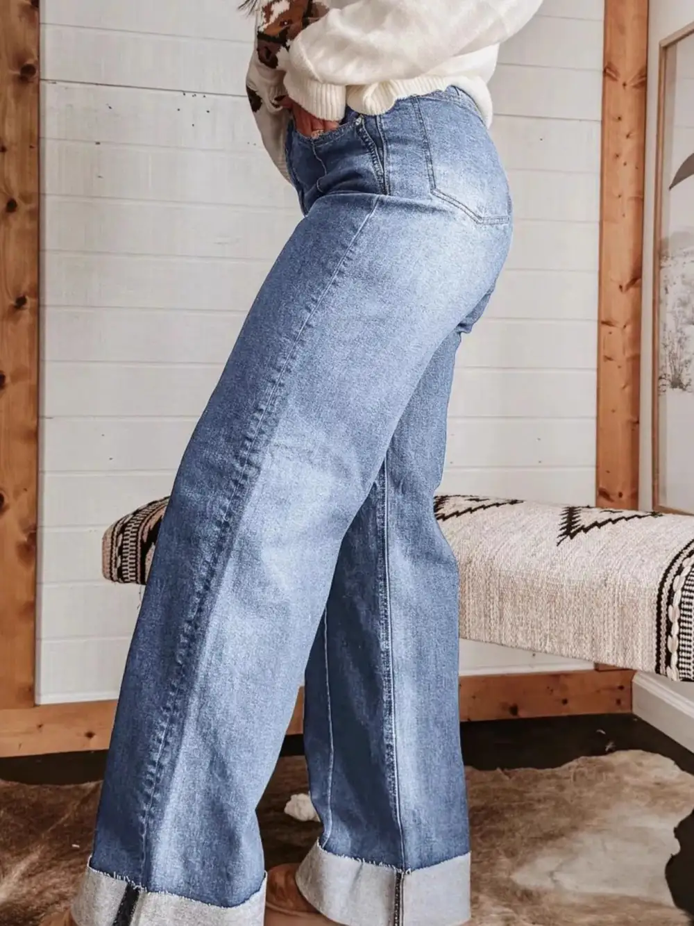 Women' High-Waisted Wide Leg Jeans