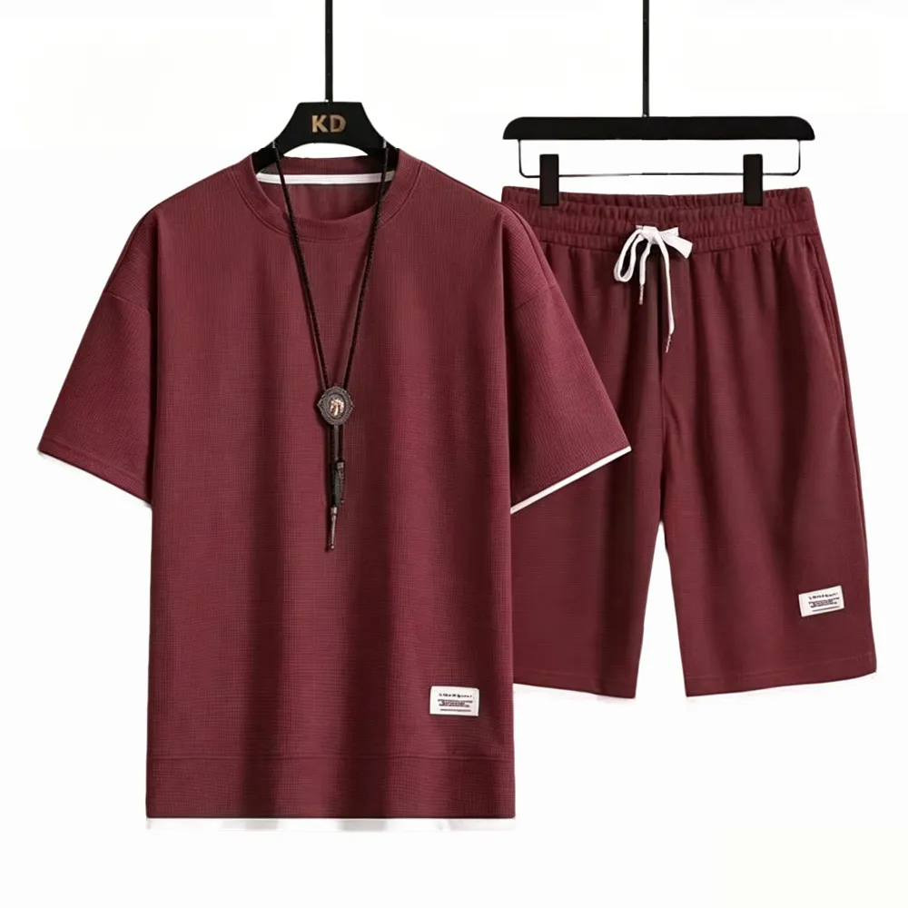 Men's Short-Sleeve T-Shirt & Drawstring Short Set Tank Top & Short 2-Piece Set