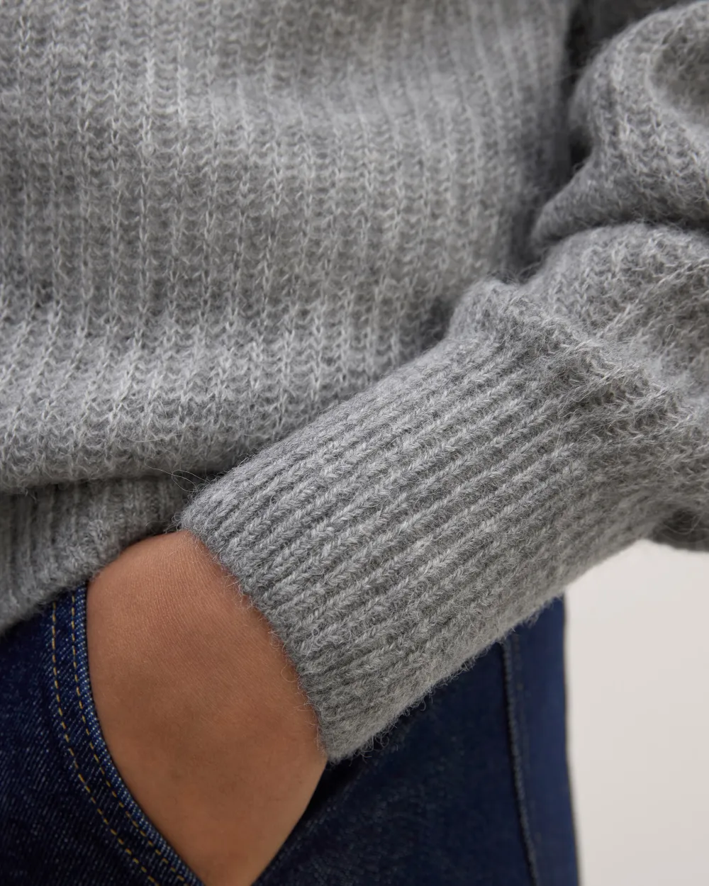 Heather Stone Grey Cashmere Sweater