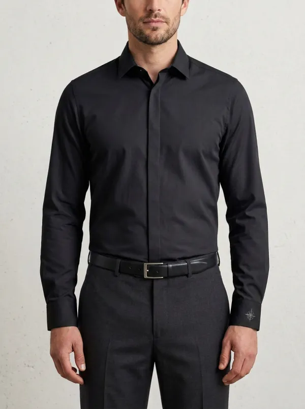 Men's Non-Iron Cotton Compass Cuff Printed Shirt