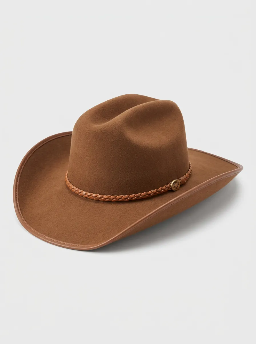Felt Cowboy Hat with Braided Band Accents