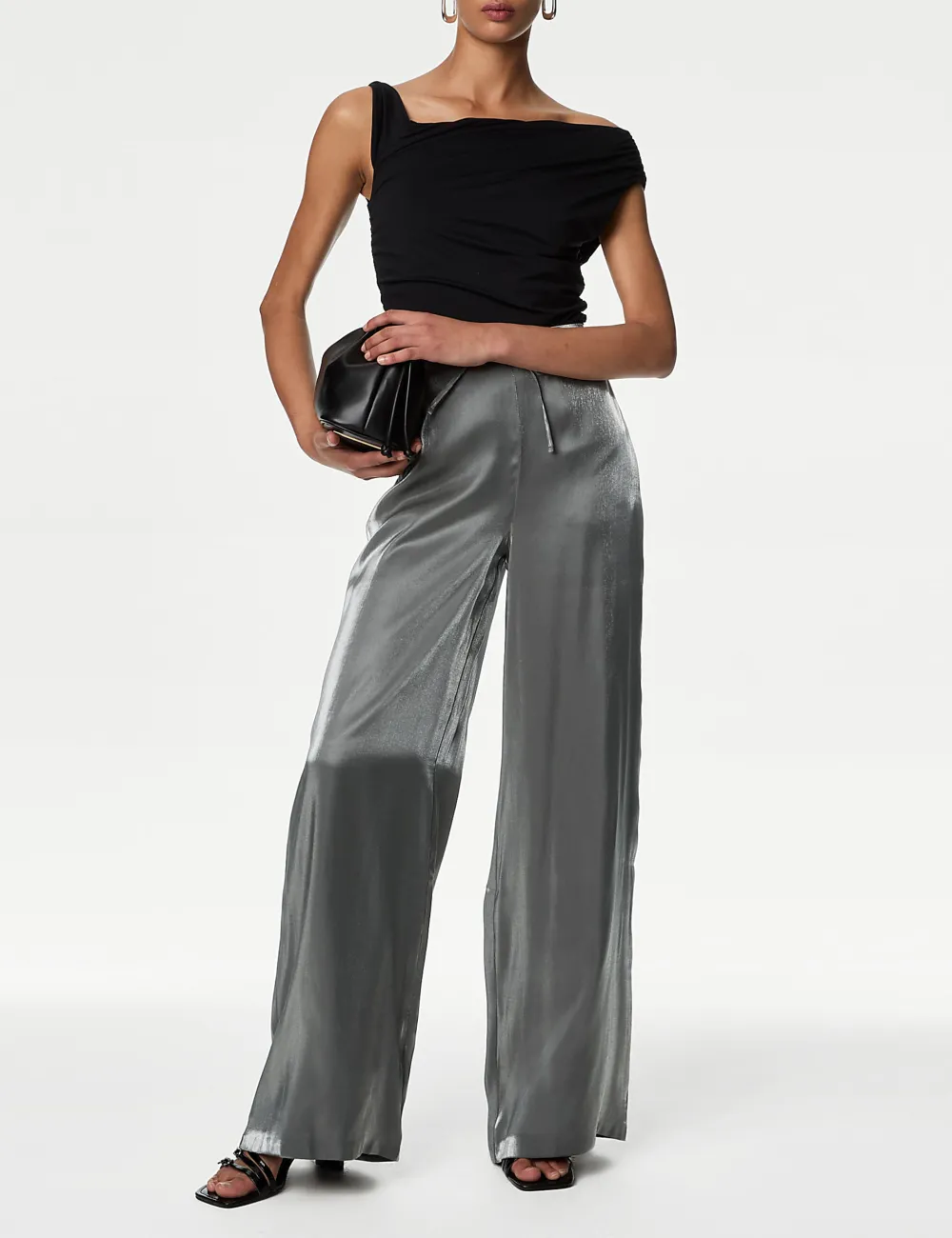 Silver Grey Shiny Pants