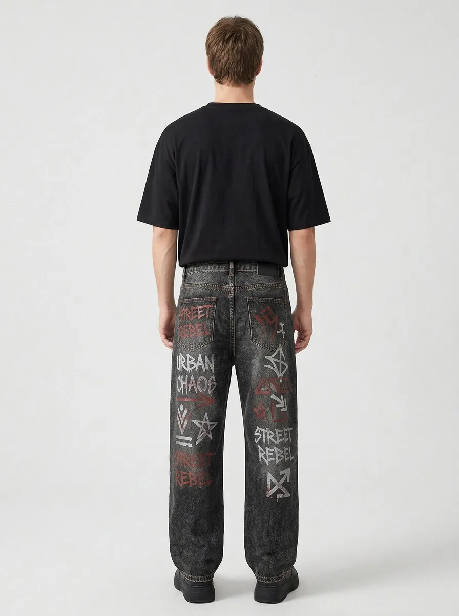 Unisex Graphic Streetwear Graffiti Jeans