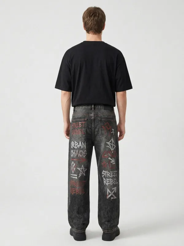 Unisex Graphic Streetwear Graffiti Jeans