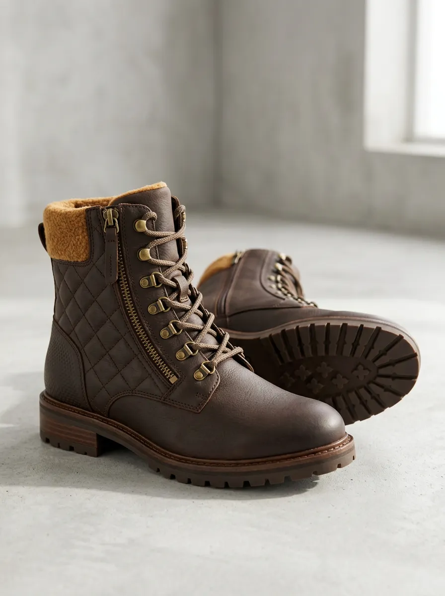 Functional Quilted Faux Fur Lined Edit Unisex Warm Boots