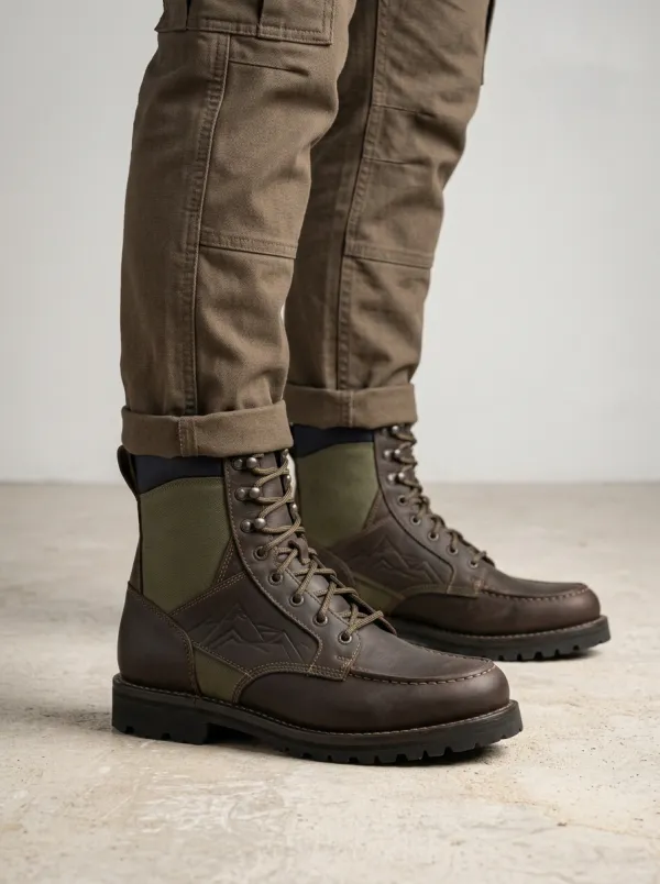 Men's Hiking Mountain Embossed Work Boots