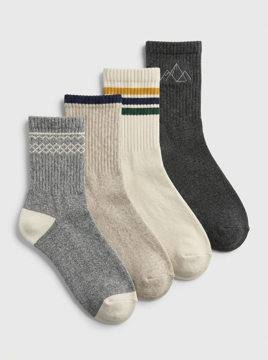 Mountain Adventure Men's Four-Pair Long Socks