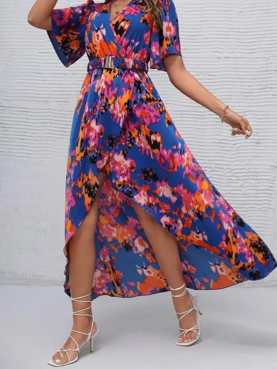 Surplice Neck Maxi Dress