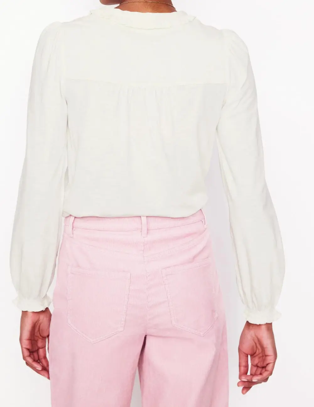 Poppy Ruffled Henley Top