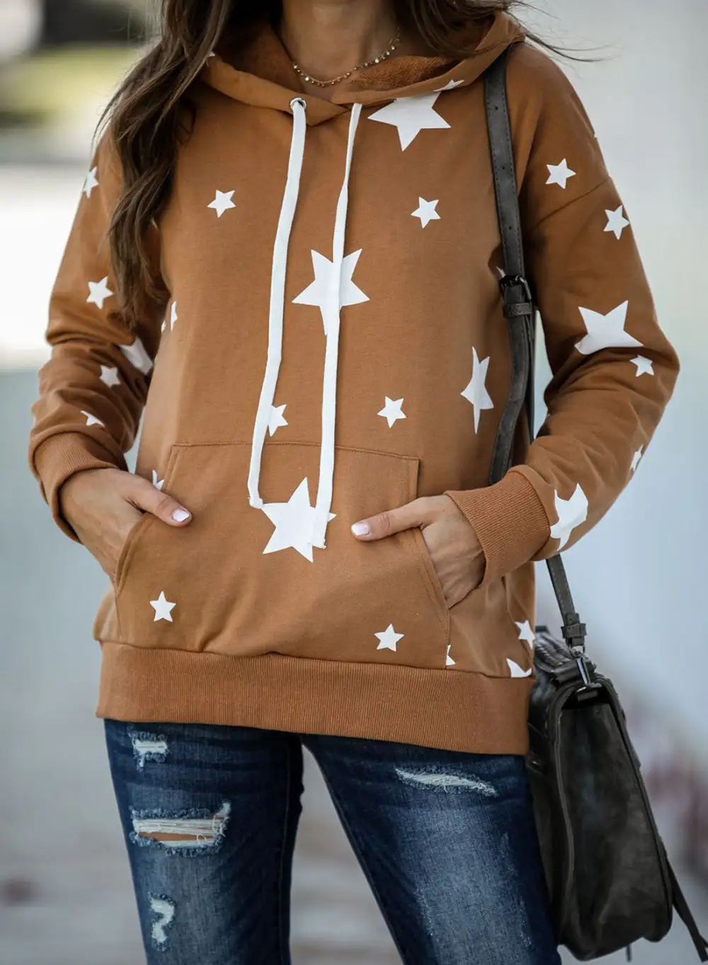 Cotton Blend Star Hooded Top