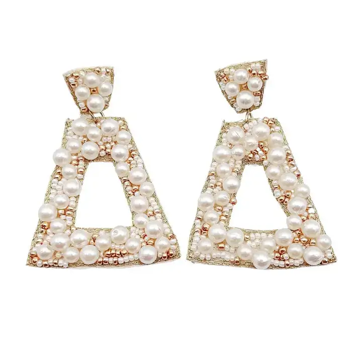 Textured Pearl Statement Earrings