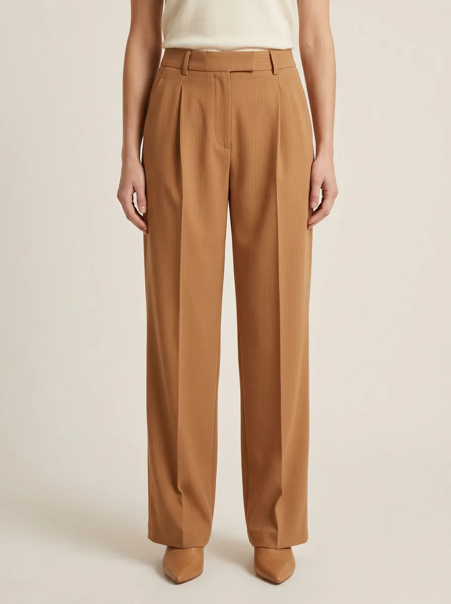 Smart Casual Pinstripe High Rise Wide Leg Pants