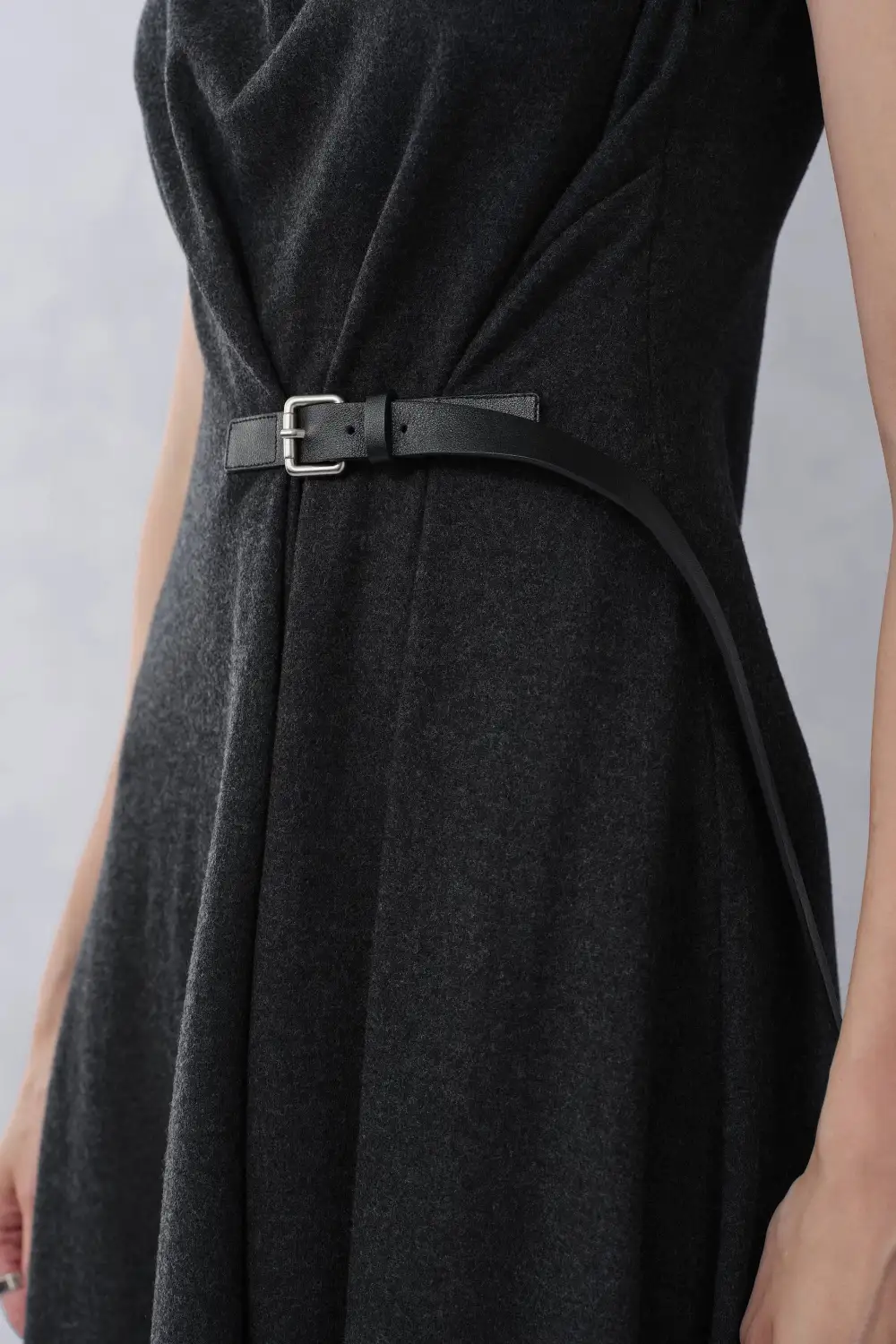 Scoop Neck Sleeveless Merino Wool Midi Dress