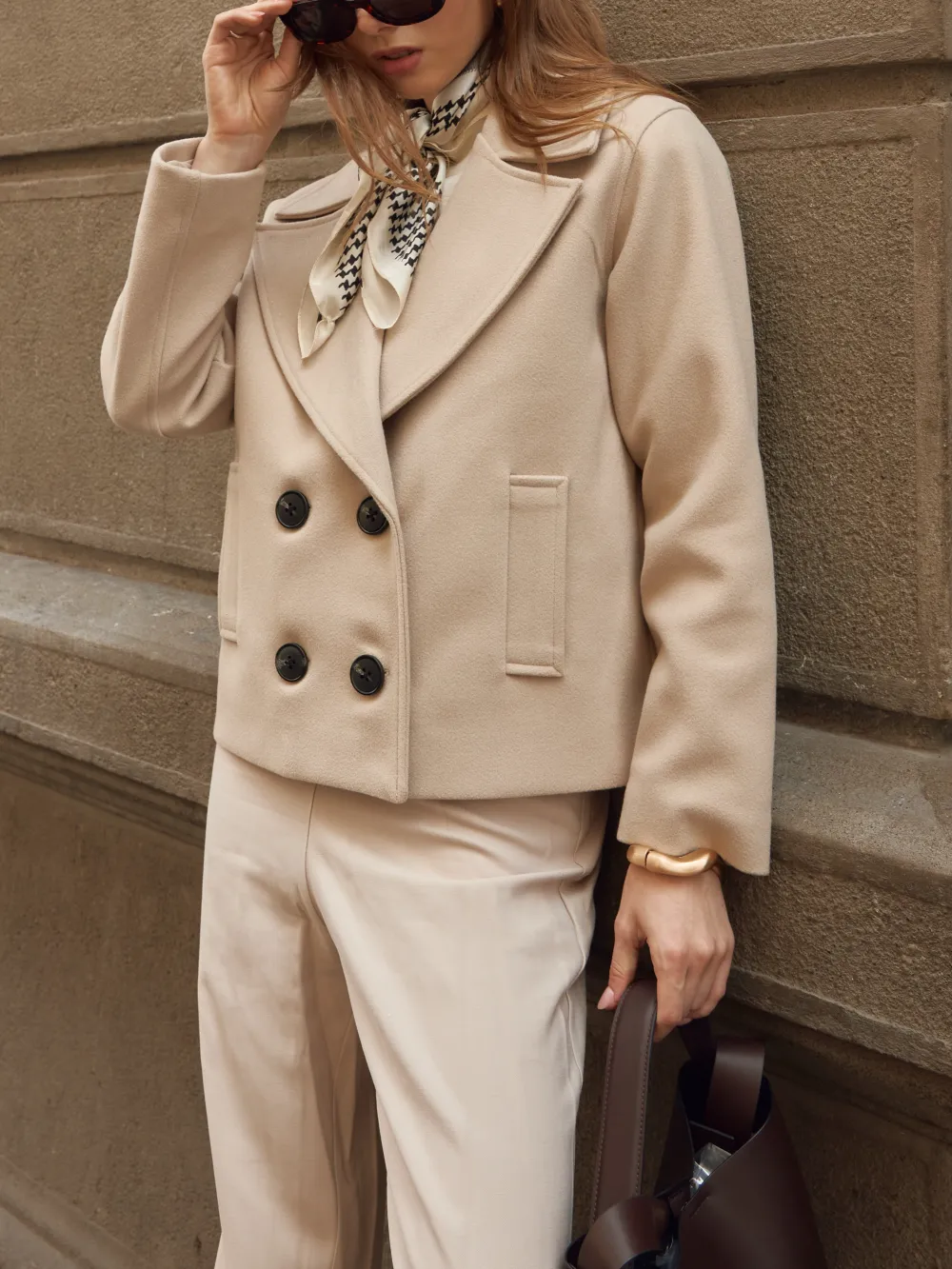 Loose-Fitting Short Style Coat