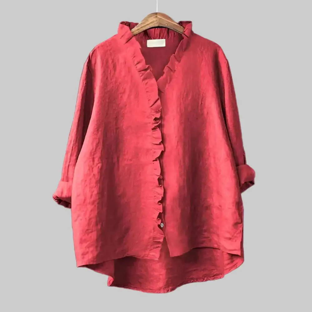 Linen Blend Relaxed Blouse