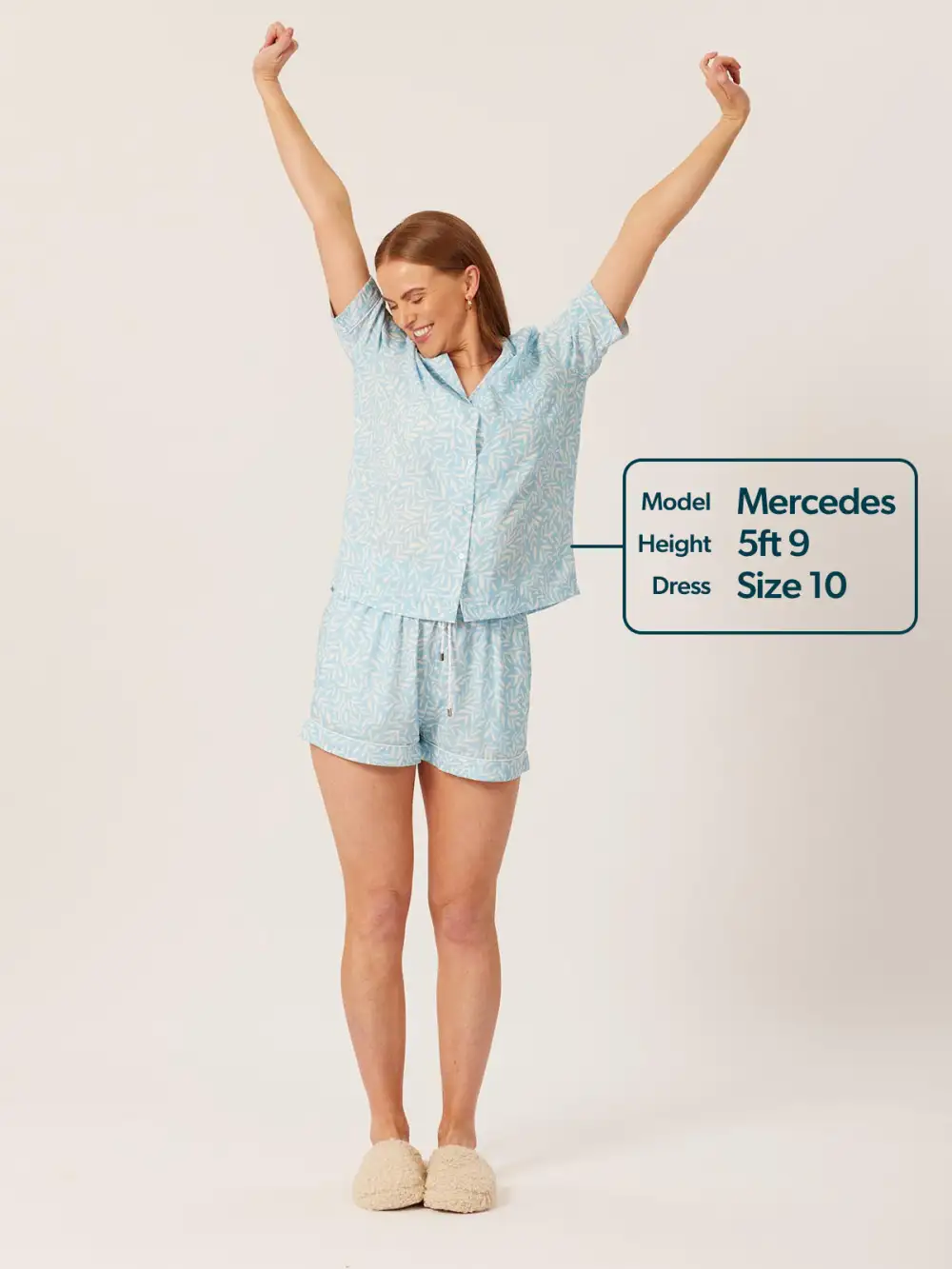 Sian - Pyjama Set - Blue Abstract Leaf Print