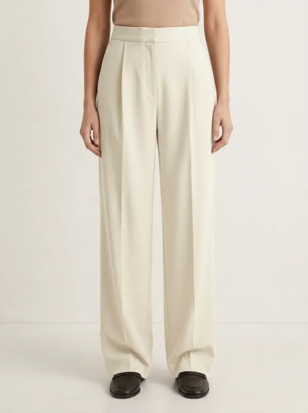 Modern Style Pleated Wide-Leg Trousers