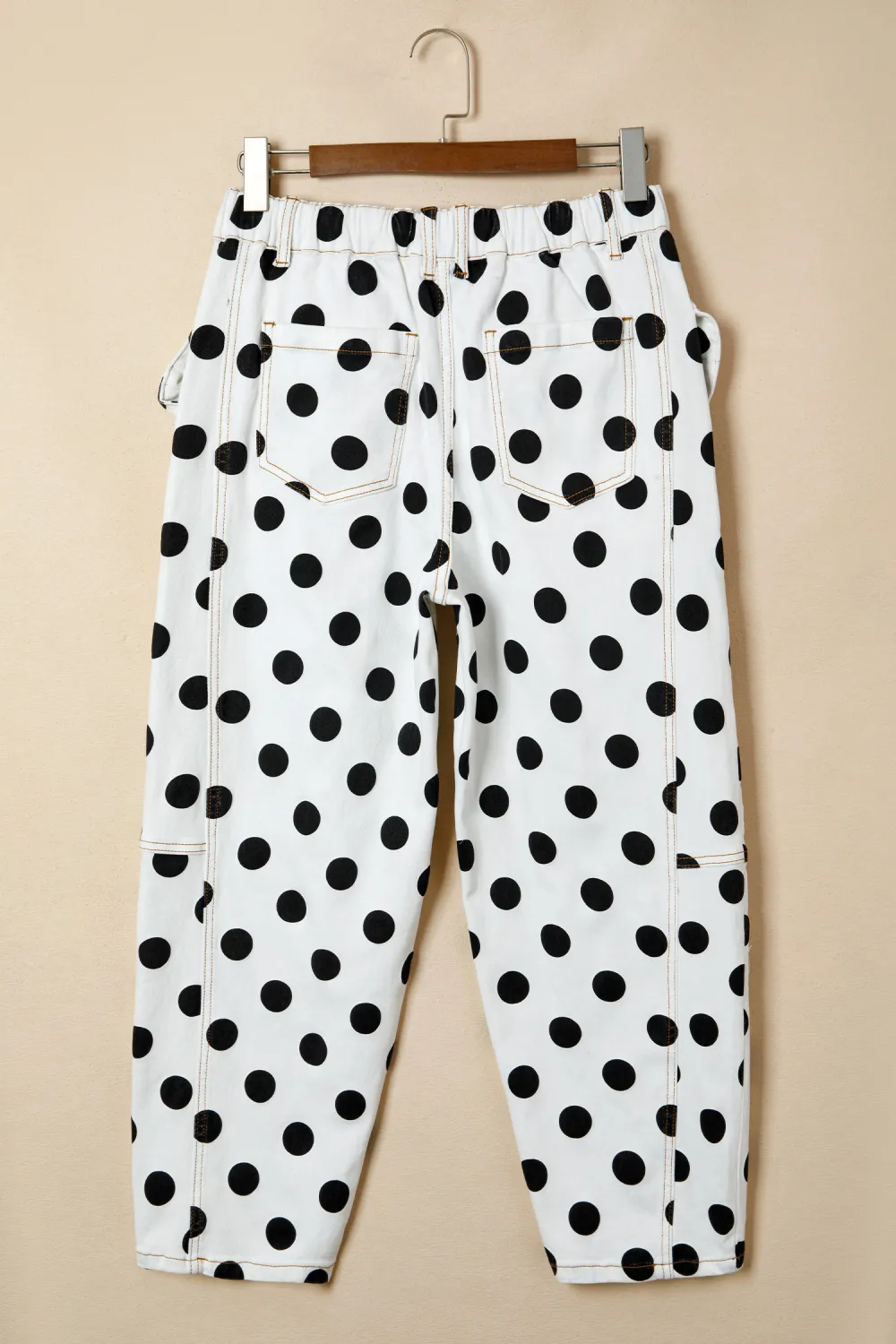 White Polka Dot Bow Jeans
