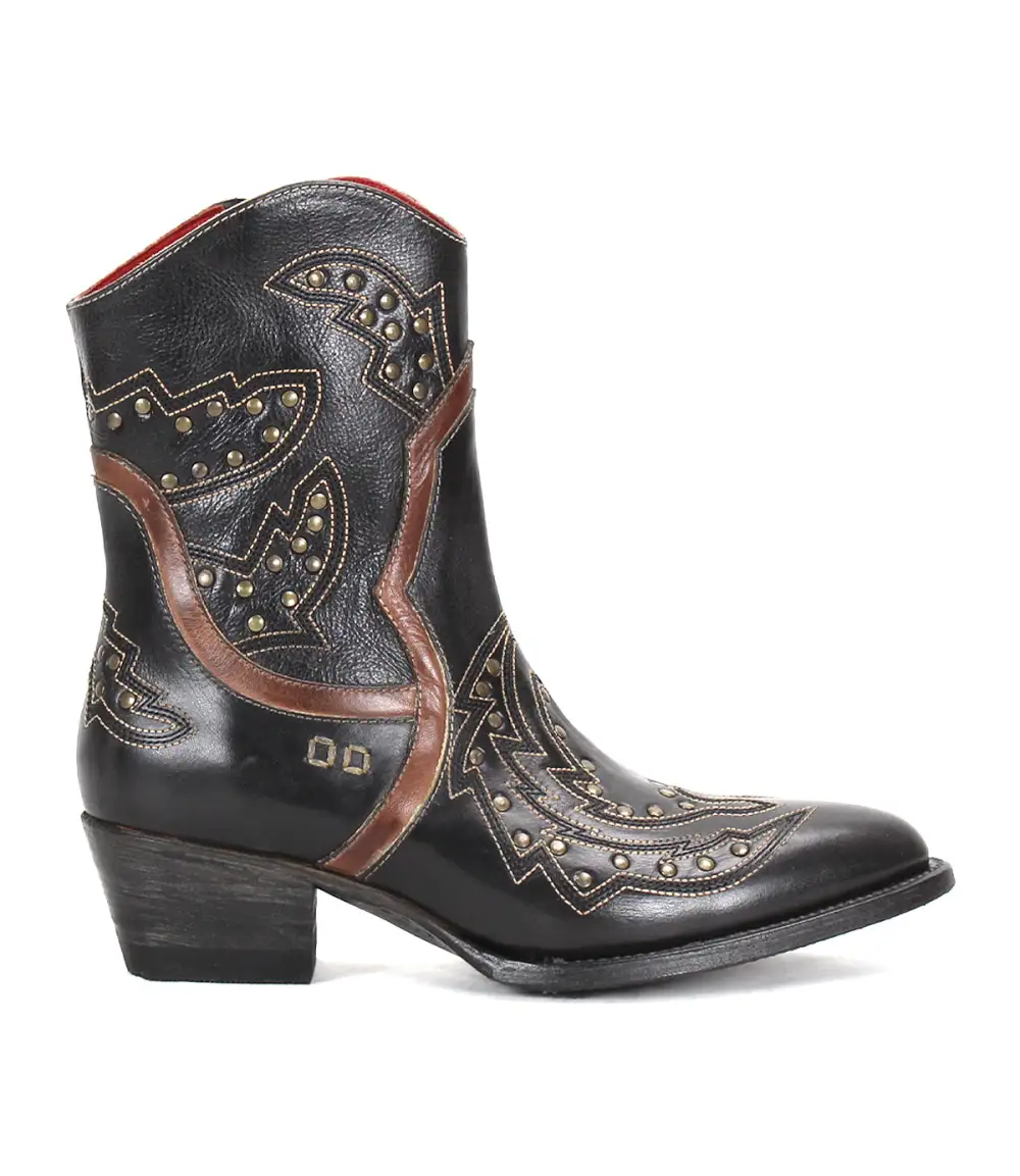 Side-Zip Studded Western Boots