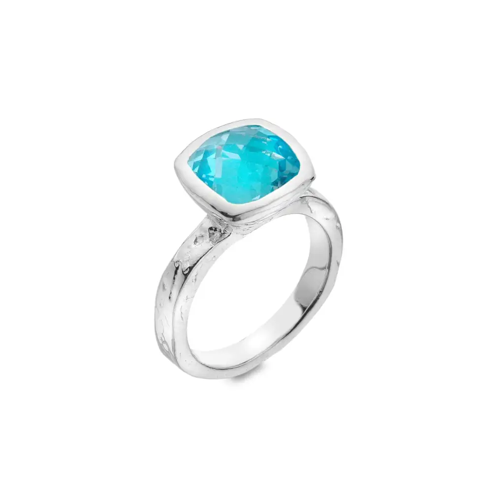 Topaz Textured Wide Ring