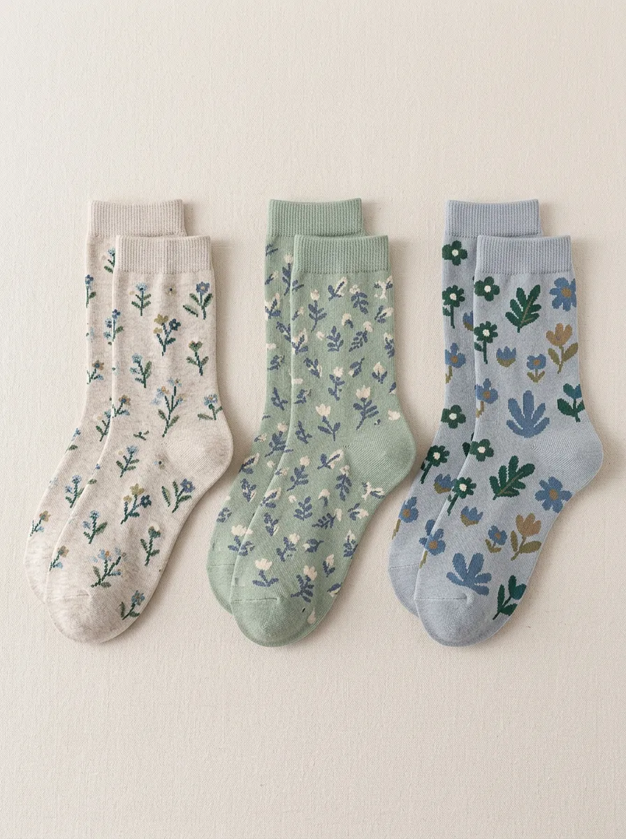 Women's Botanical Meadow Crew Sock Set