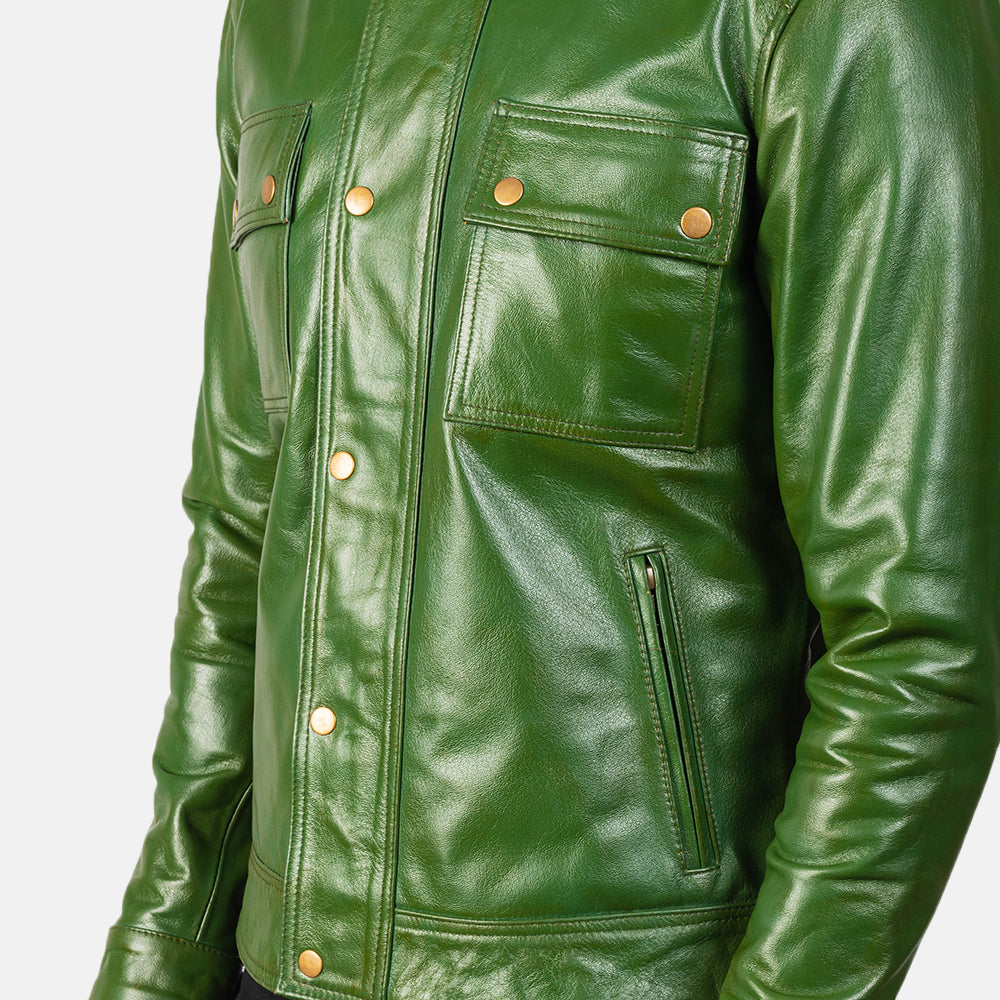 Men's Refined Biker Leather Distressed Jacket