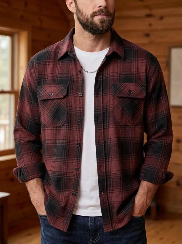 Forest Plaid Button Front Shirt