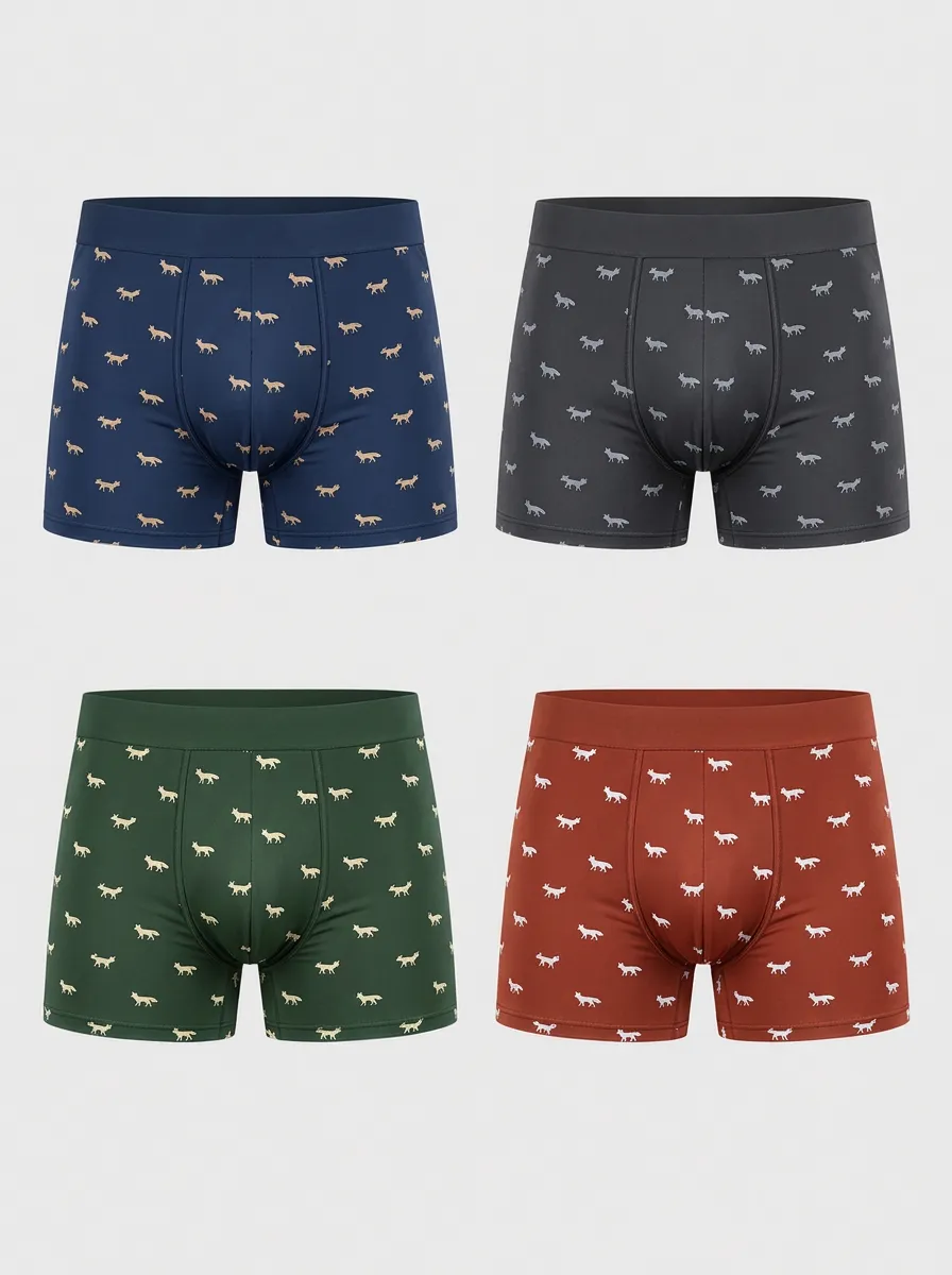 Men's Mason Woodland Animal Boxer Briefs 9-Pack