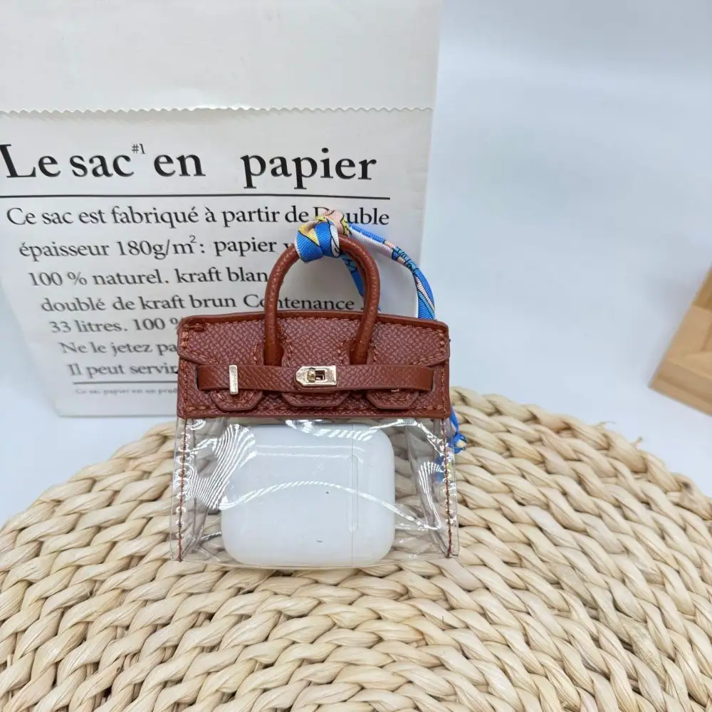 Mini Transparent Earphone Case Bag Charm