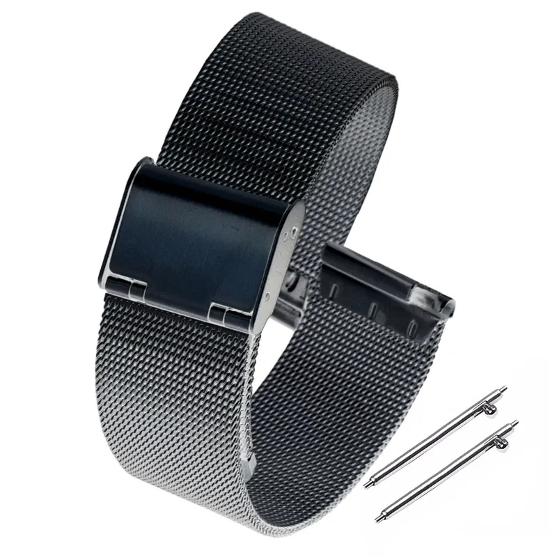 Stainless Steel Mesh Watch Strap Replacement Band – Adjustable Milanese Loop